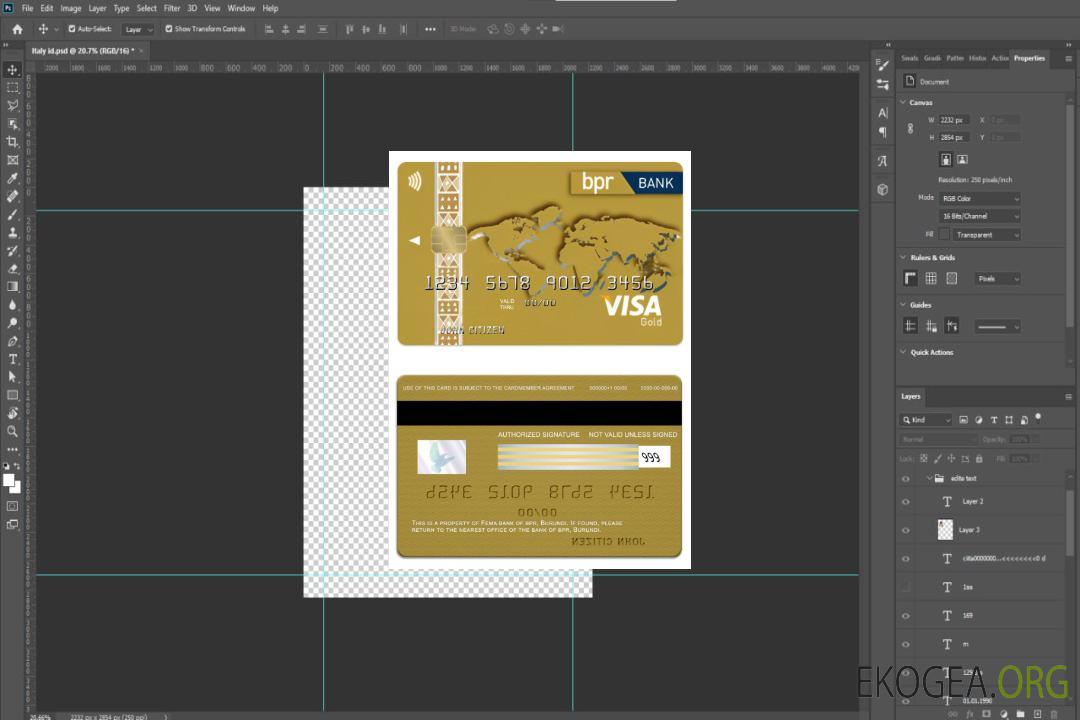 Carte de crédit Visa Gold de la banque BPR du Burundi template Carte de crédit Visa Gold de la banque BPR du Burundi template